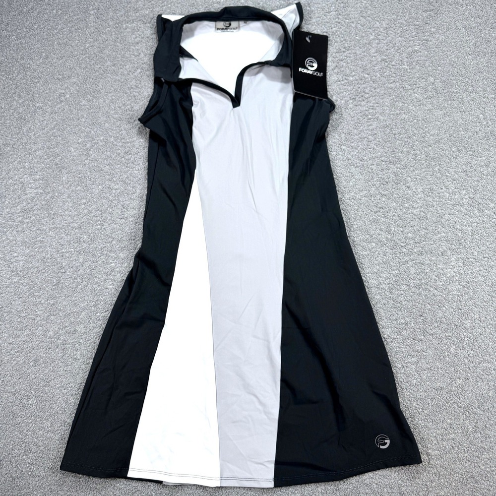 NEW Foray Golf Dress Women's XS Black White Colorblock Sleeveless Sportswear